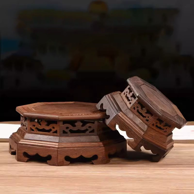 Plant Support Stake - Clássico Rosewood Base, ornamento hexagonal, bule