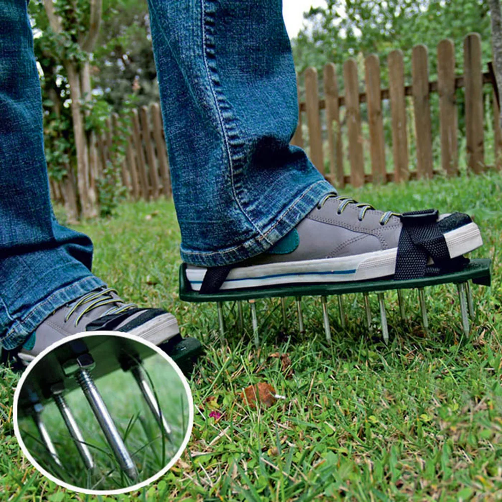 Gardening Tools Long - Sapatos Aeradores de Grama com Pinos