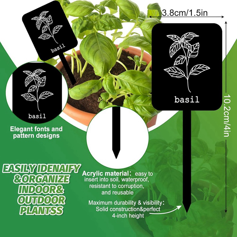 24 Etiquetas de Acrílico para  - Gardening Tools Names avaliação e preço